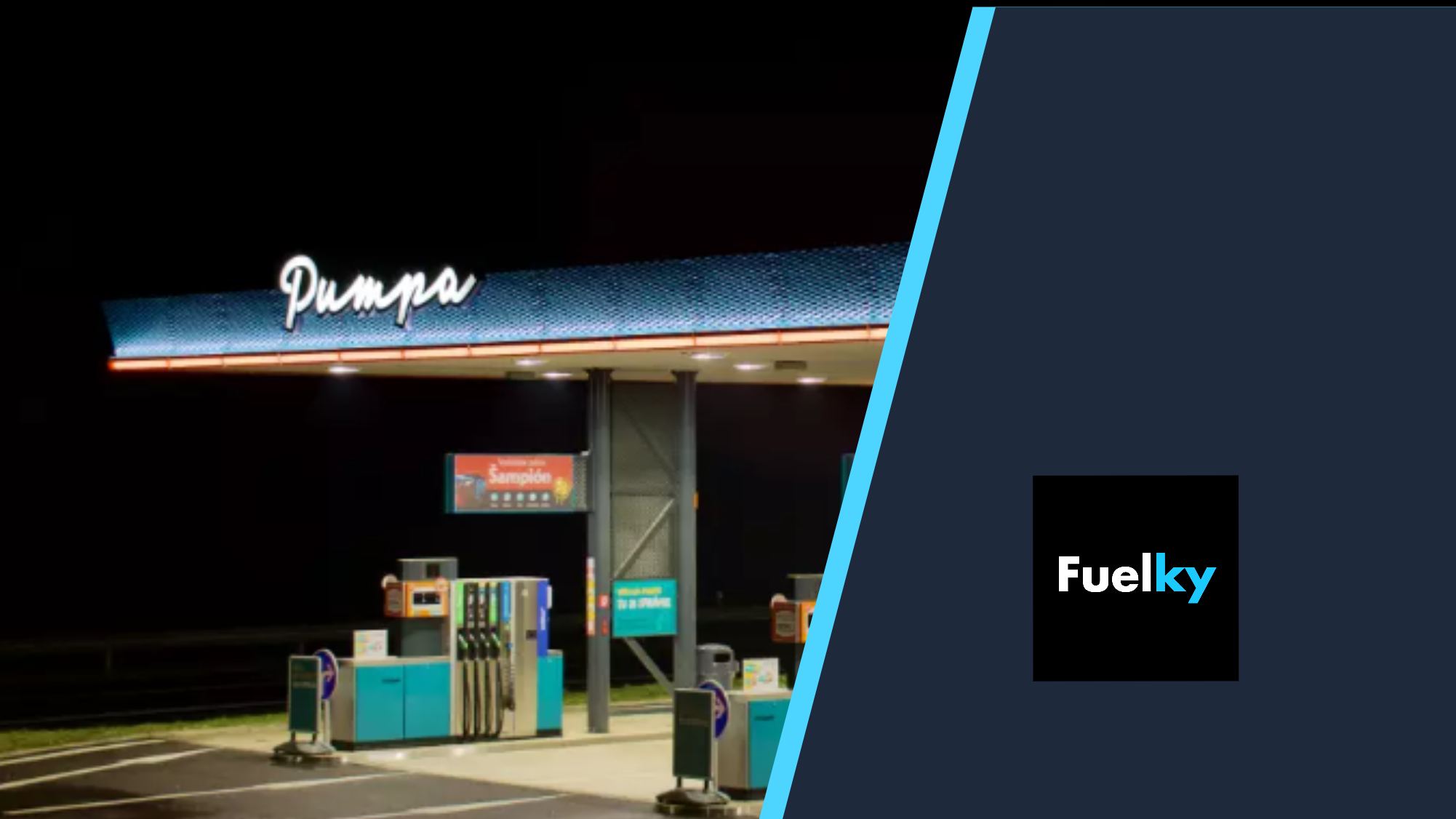 Ilustračná fotografia čerpacej stanice v noci - symbolický krach nezávislej siete